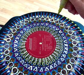 transform a vinyl record into a piece of mindful mandala art, Edges
