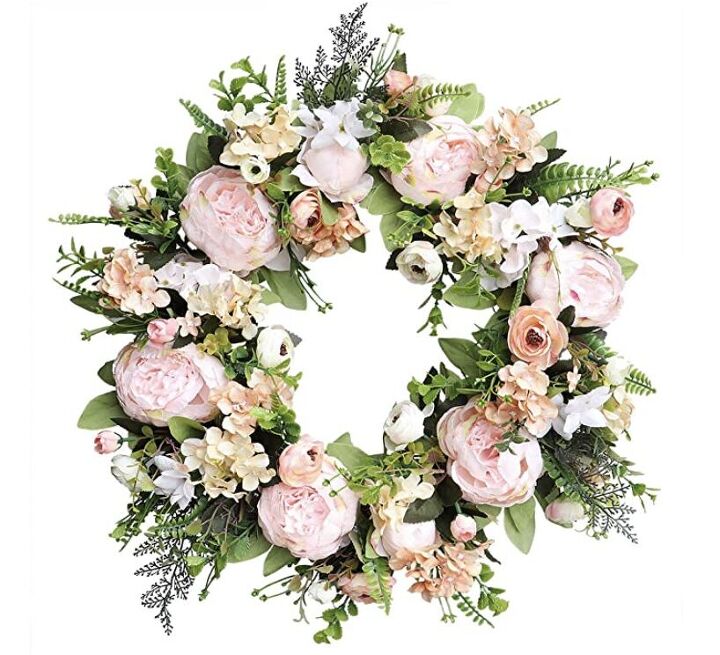 how to make a peony floral wreath, 20 Peony Wreath