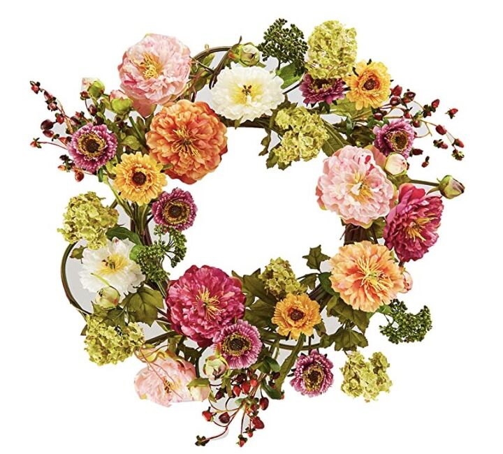 how to make a peony floral wreath, 24 Peony Wreath