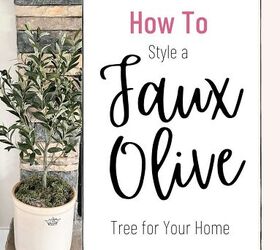 how to style a faux olive tree, Pin for later
