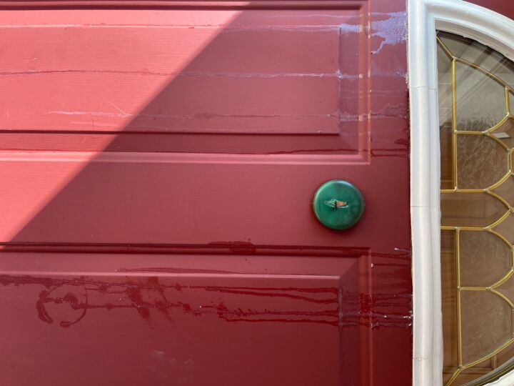 remove glue from painted steel door