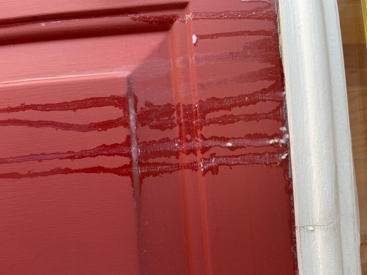 remove glue from painted steel door