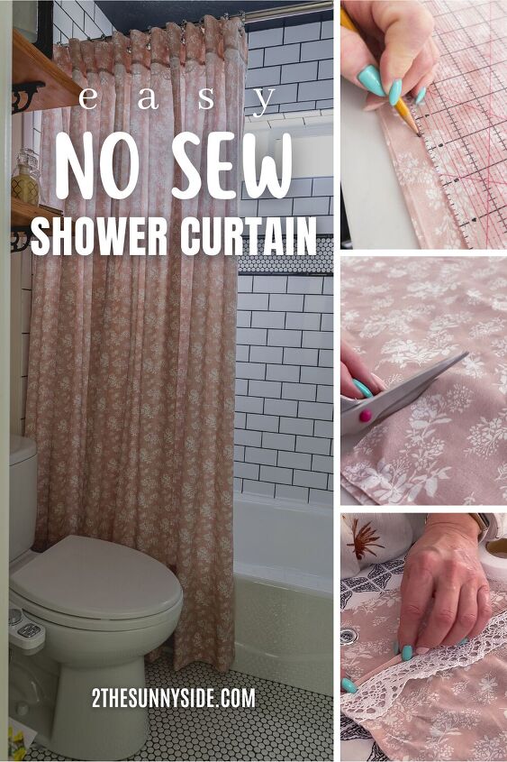 No Sew Shower Curtain