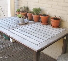 how to turn a garden table into a potting bench