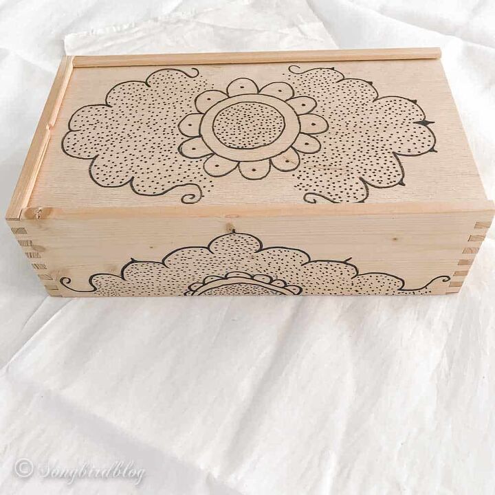 caja de recetas de bricolaje usando una caja de vino