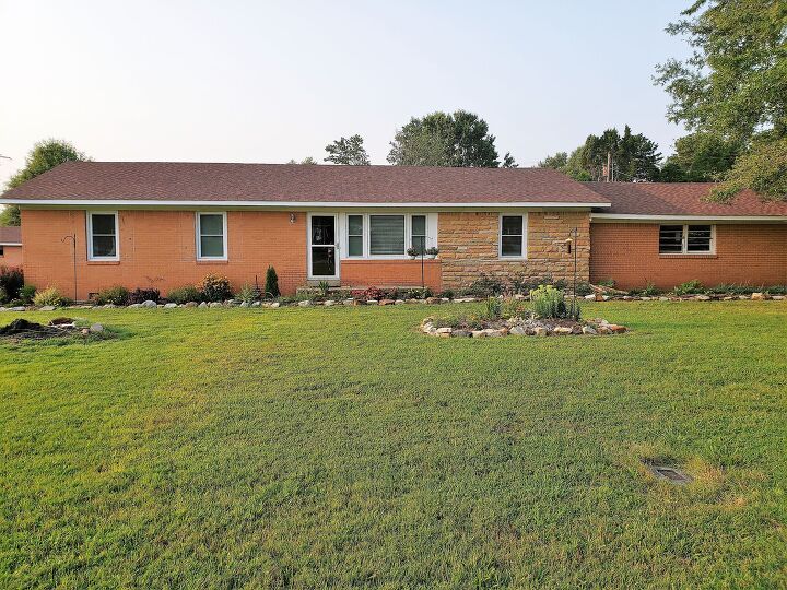 update for orange brick house with brown roof