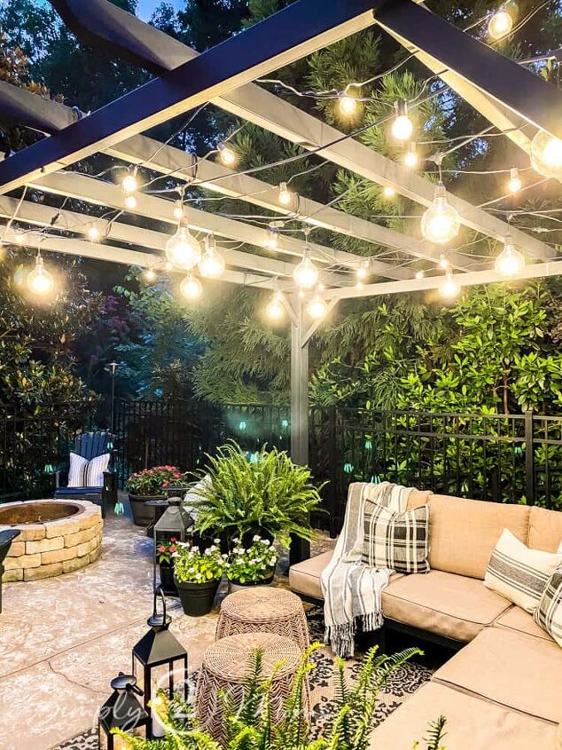 5 Easy Tips For Hanging Outdoor String Lights From A Pergola Hometalk Hanging Outdoor String Lights, How To Hang Pergola String Lights