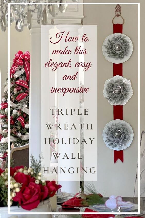 christmas craft triple wreath wall decor, PIN IT FOR LATER