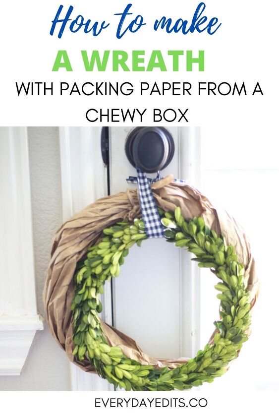 how to make the cutest wreath with packing paper in a chewy box