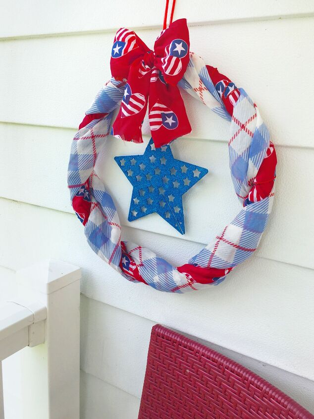 diy americana scarf wreath