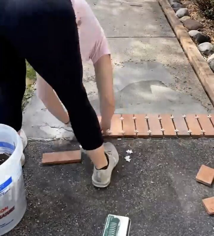 Brick Pavers Over a Concrete Walkway