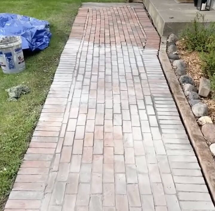 Brick Pavers Over a Concrete Walkway