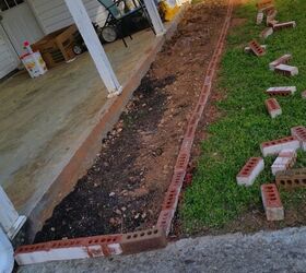 Stack bricks right outside your door for this quick garden update