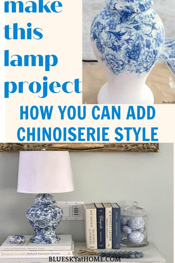 how to make a chinoiserie style lamp with decoupage