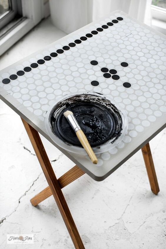 from grubby tv tray to a classic penny tile coffee adventure
