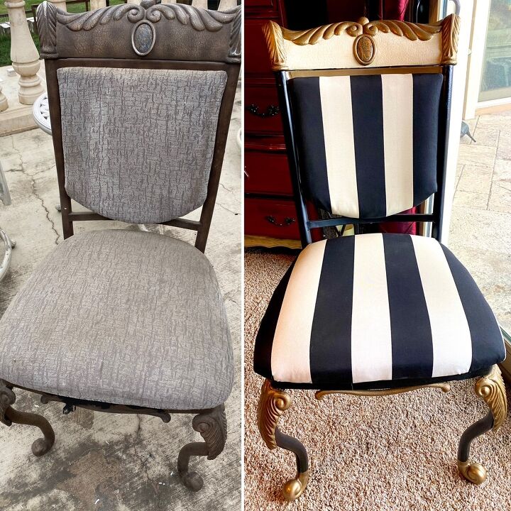 turning diy thrifted dining chairs into beautiful outdoor seating