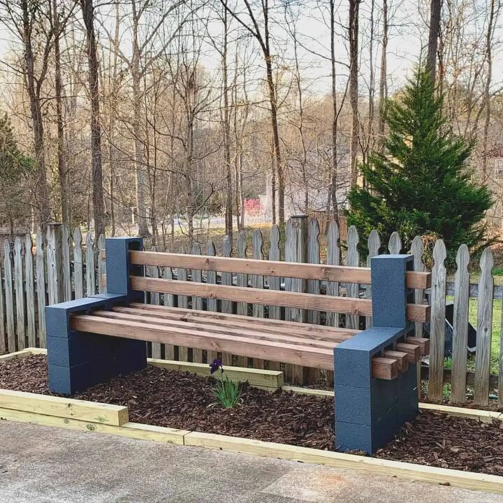 banco de bloques de hormign de bricolaje lindo asiento al aire libre