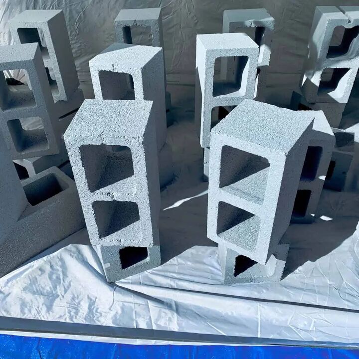 banco de blocos de concreto diy assentos bonitos ao ar livre