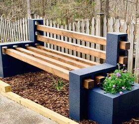 DIY cinder block bench