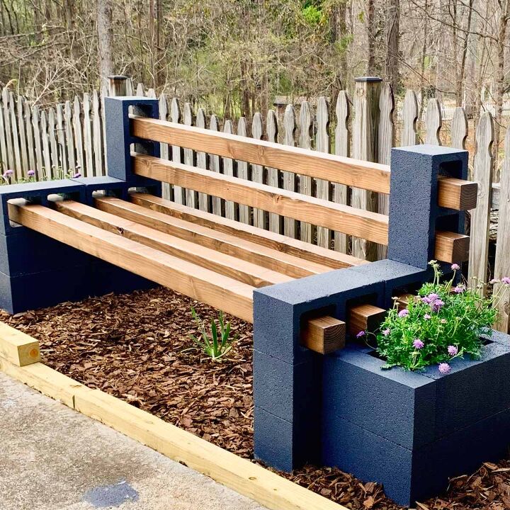 DIY cinder block bench