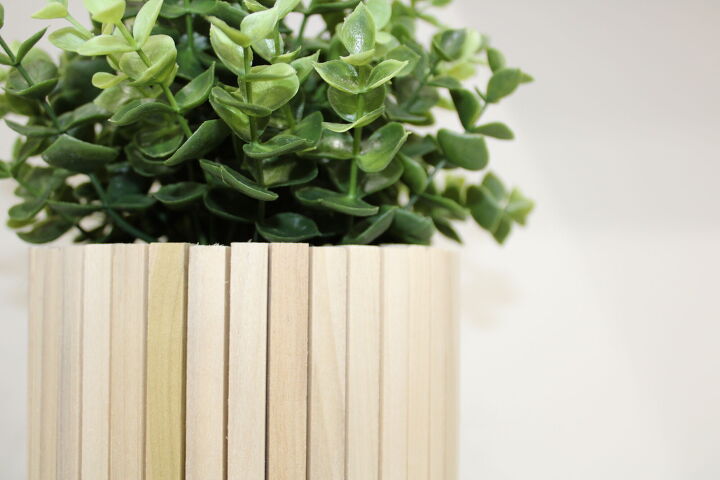 fluted wood plant pot upcycled diy project