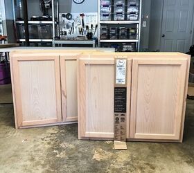 She pushes together 2 kitchen cabinets for this brilliant (& beautiful!) storage idea