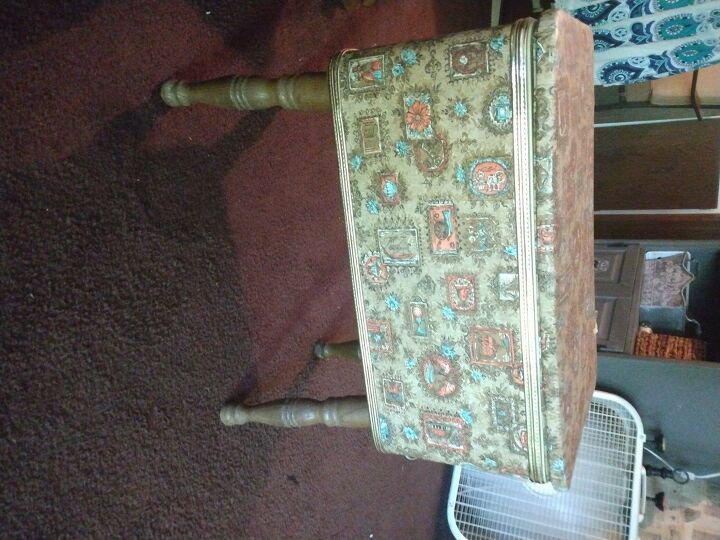 how do i update this vintage burlington sewing box bench