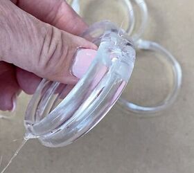 She glues 2 shower curtain rings together to get these pretty, year-round accessories