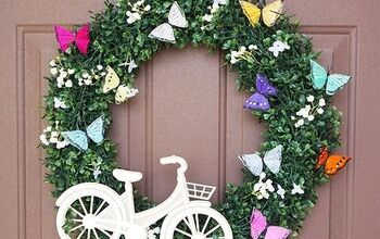 Corona de bicicletas y mariposas DIY
