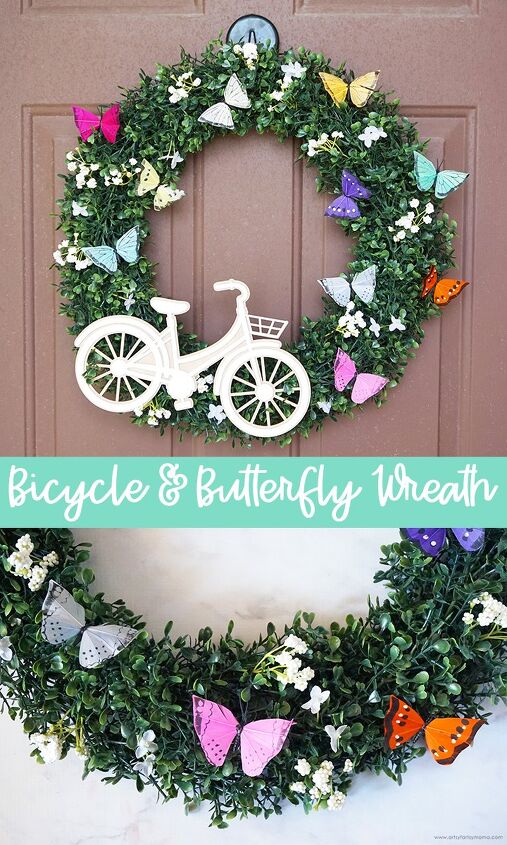 corona de bicicletas y mariposas diy