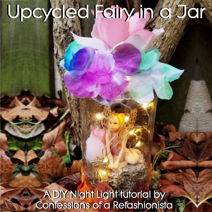 upcycled fairy in jar night light