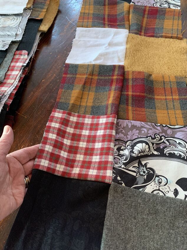 diy memory quilt created from clothes destined for the donate bin