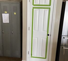 She presses strips of tape against her pantry door for this brilliant update