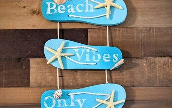 Make An Inexpensive Beachy Wall Hanging Using Dollar Store Flip Flops