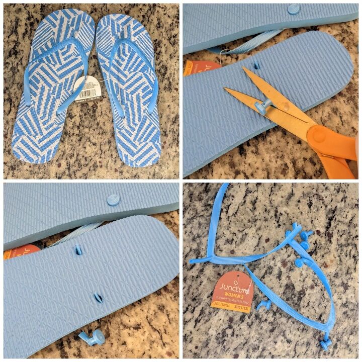 make an inexpensive beachy wall hanging using dollar store flip flops