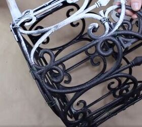 how to make the cutest outdoor dollar tree fence basket, Painting the DIY basket