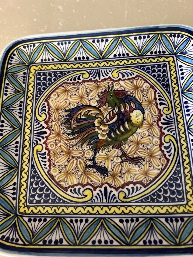 my kitchen refresh, My oldest son and lovely daughter in law brought me this gorgeous trivet from their honeymoon in Portugal This served as yet more inspiration to add some blue to my budding Country French kitchen