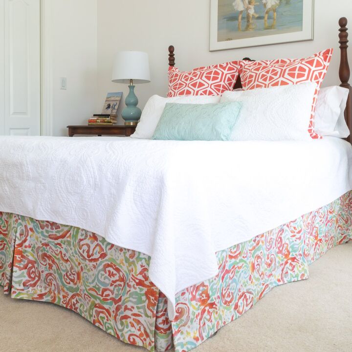 easiest diy bed skirt with box pleats