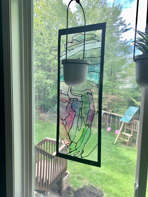 faux stained glass for windows or cabinet doors