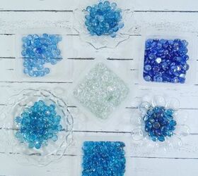 The beautiful way she uses blue glass gems to get her garden summer-ready