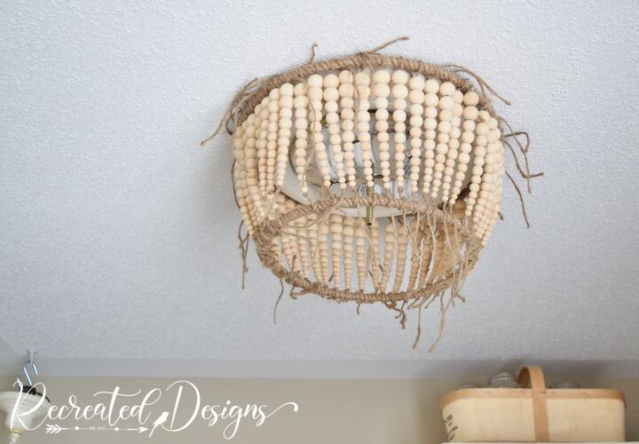 how to make a beaded ceiling light shade