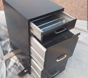 She lays a $6 filing cabinet on its side for this gorgeous & easy idea