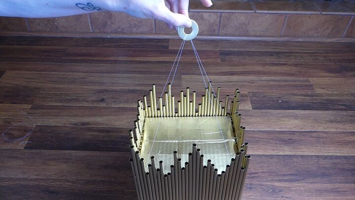 make a chandelier out of straws