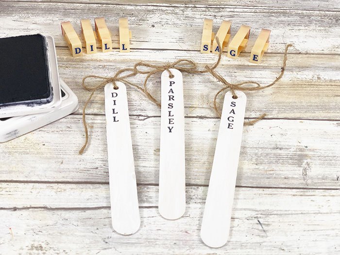 popsicle stick herb markers