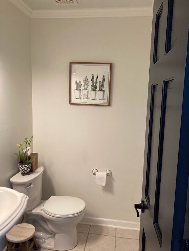 slat accent wall, Half Bathroom Before