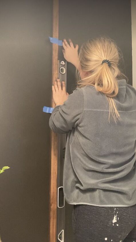 slat accent wall, Tape to the rescue