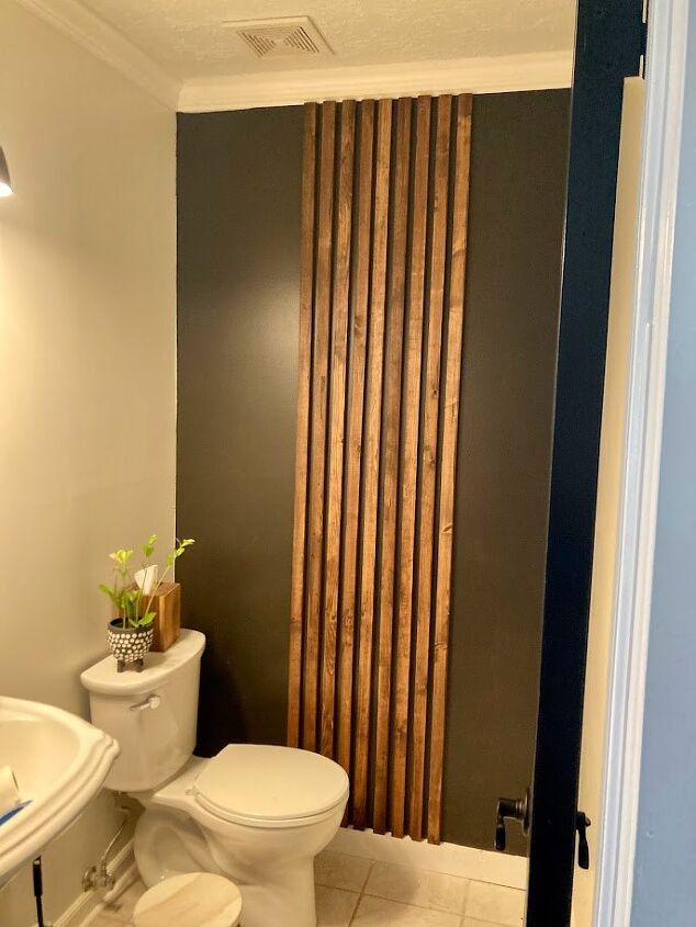 slat accent wall, After