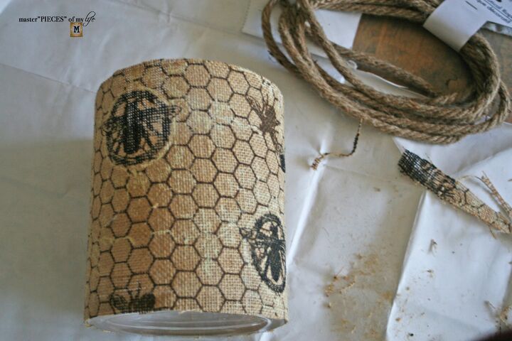 contenedor de arpillera diy tema de panal de abejas