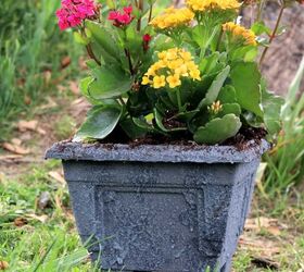 How to Make a Plastic Planter Pot Look Like Aged Stone - Savvy Apron