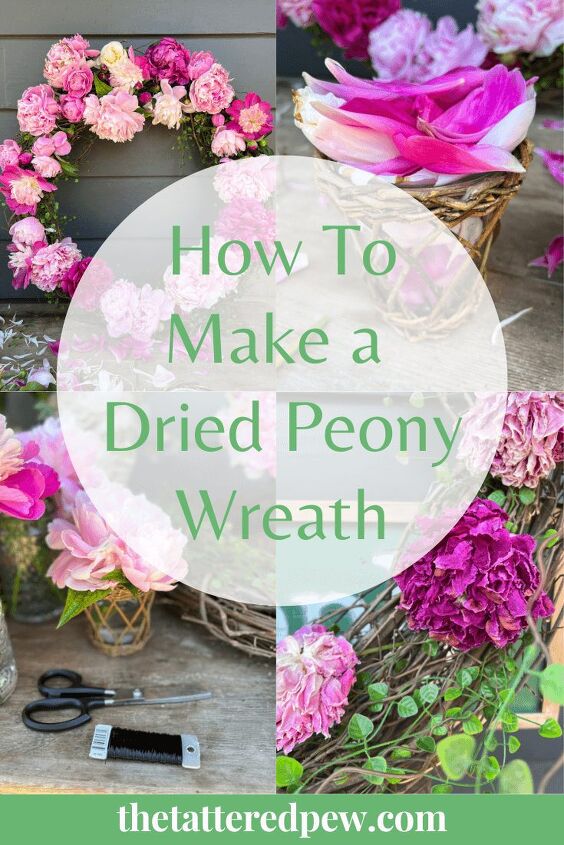 how to make a dried peony wreath